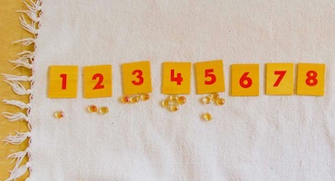 Montessori Counting Activity With Numbered Tiles And Beads Montessori Counting Activity With Numbered Tiles And Beads